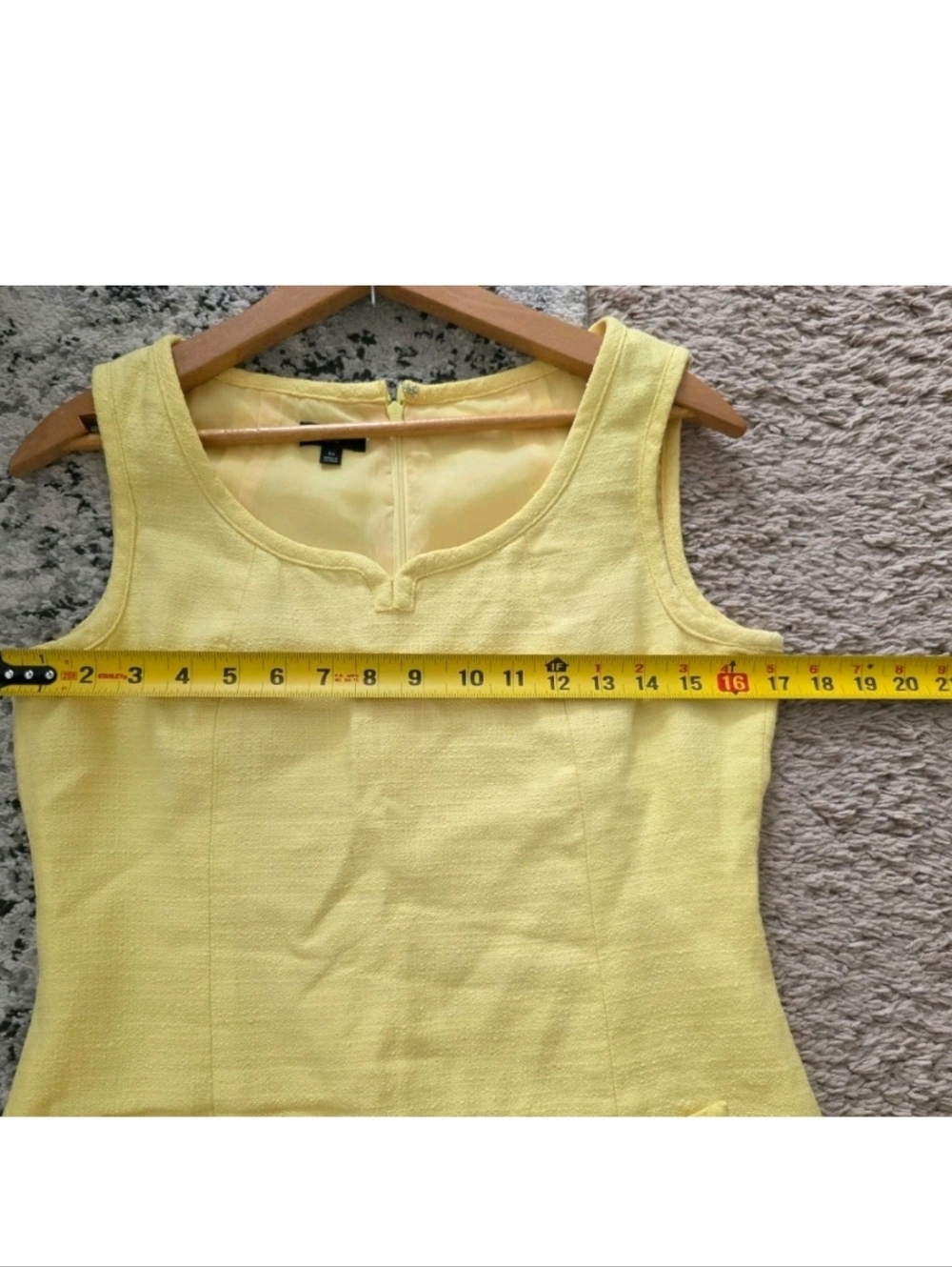 Talbots Yellow Linen Cotton Blend Sheath Dress Bows Sweetheart Size 6 Petite - Picture 7 of 8